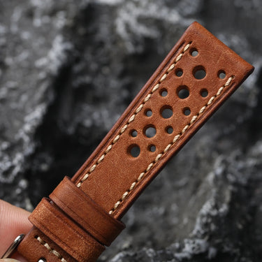 Enzo Genuine Italian Perforated Rally Racing Watch Strap